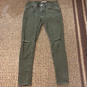 Levi's 535 Super Skinny Olive Green Jeans